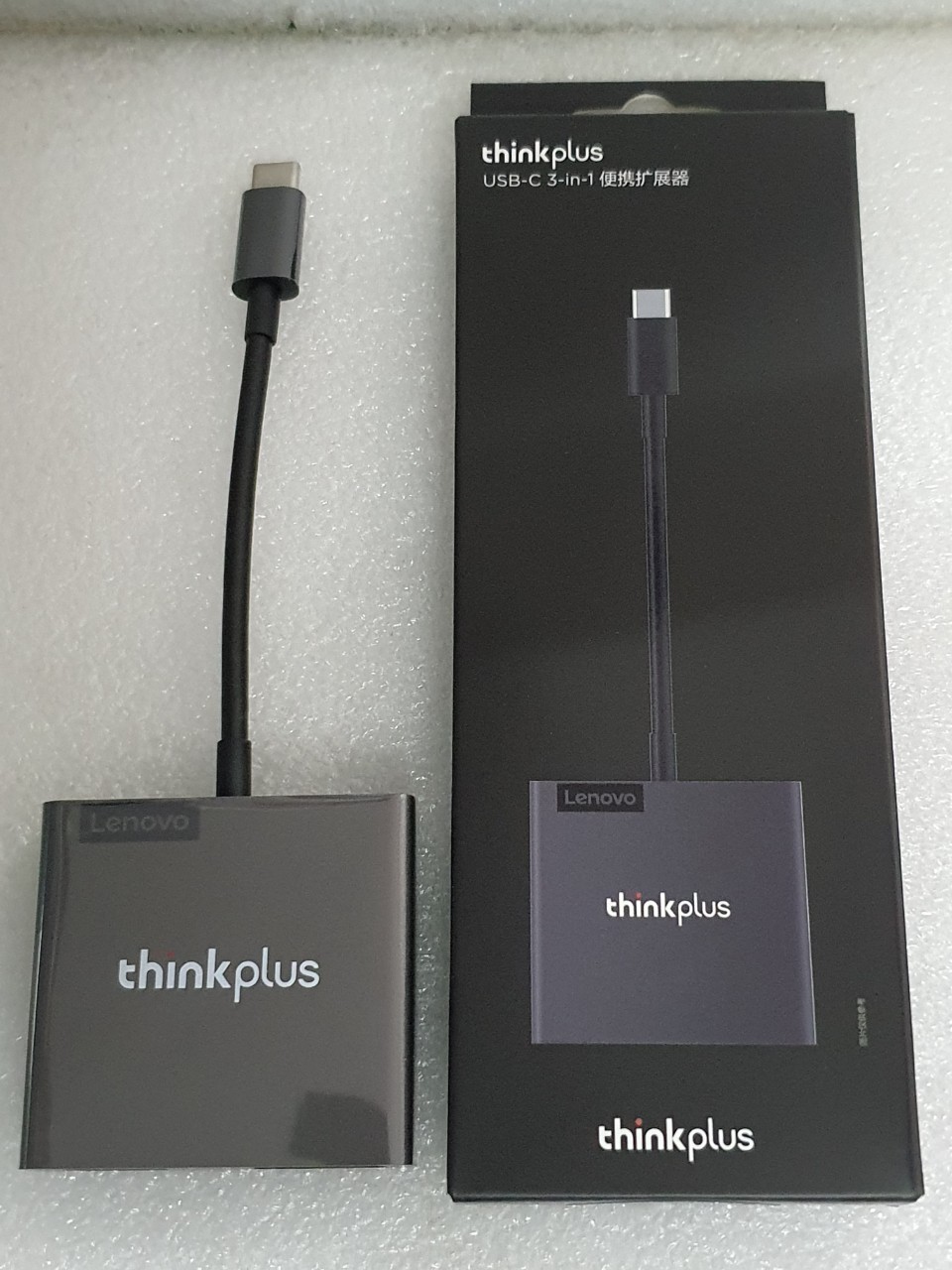 9 Cáp type C ra HDMI - VGA và USB - 3 trong 1 - Lenovo Thinkplus Type C USB-C 3-in-1 Adapter USB Hub,