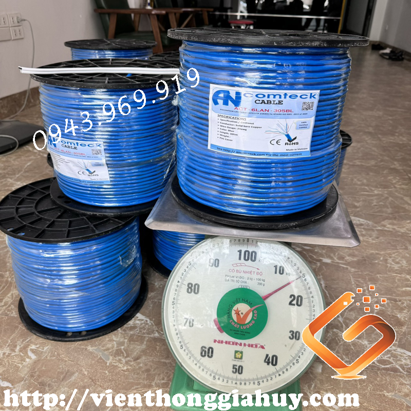 2 Cáp mạng Cat6 UTP 23awg 305met Blue Ancomteck ACT-6 2 Cáp mạng Cat6 UTP 23awg 305met Blue Ancomteck ACT-6