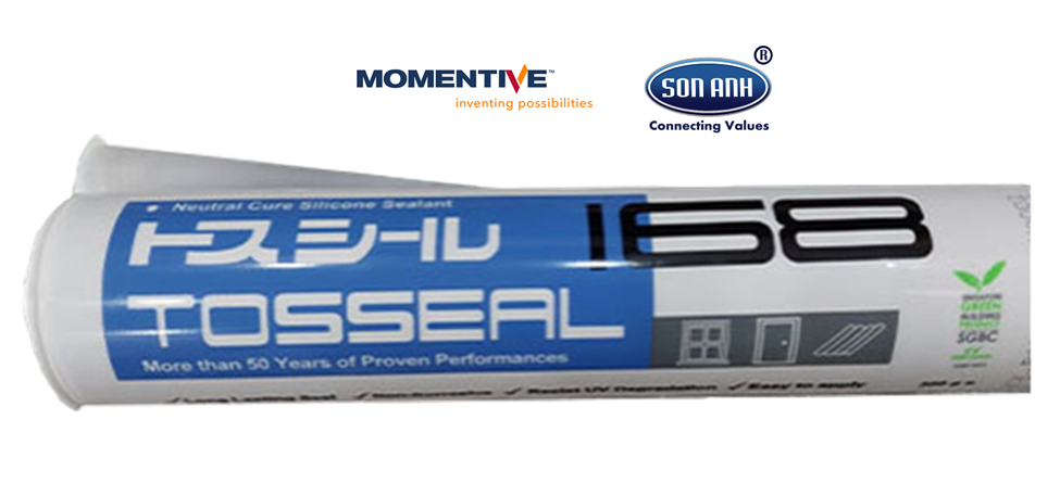 2 Keo silicone trung tính Tosseal 168 Kính và kim loại 2 Keo silicone trung tính Tosseal 168 Kính và kim loại