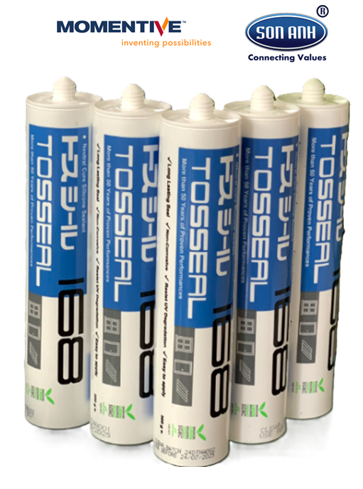 3 Keo silicone trung tính Tosseal 168 Kính và kim loại 3 Keo silicone trung tính Tosseal 168 Kính và kim loại