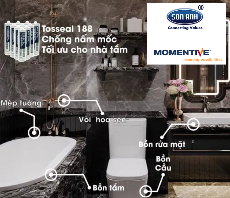 3 Keo silicone chống nấm mốc Tosseal 188 Bếp và nhà tắm