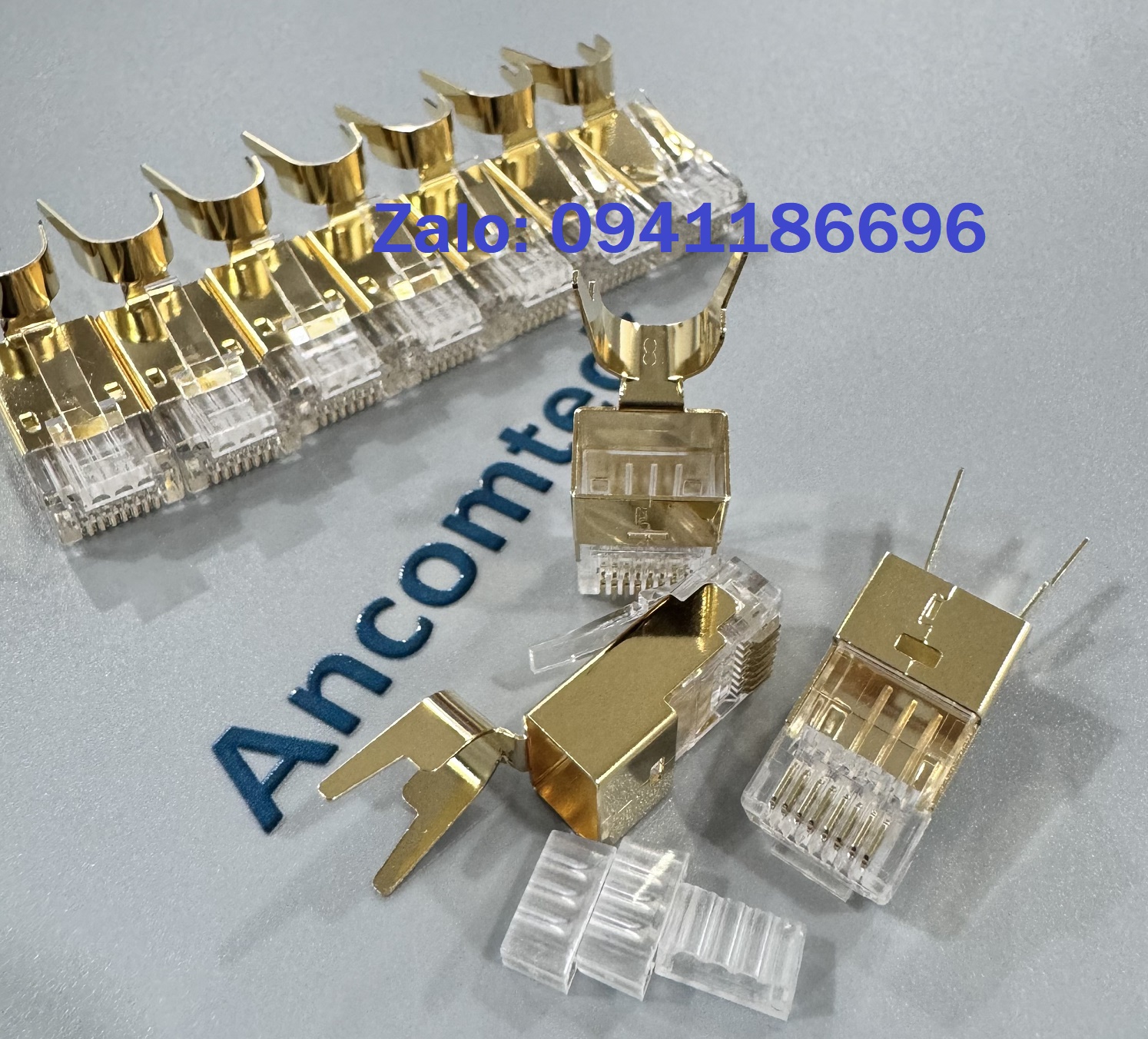 2 Hạt mạng Cat8 chính hãng Ancomteck chuyên dùng cho cáp FTP-SFTP mã ACT-F8S-P100