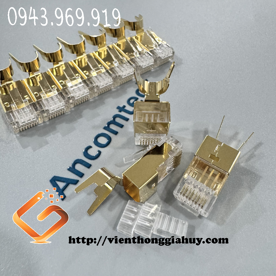 Hạt bấm mạng CAT8 chống nhiễu FTP, SFTP, SSTP ACT-F8S-P100 Acomteck