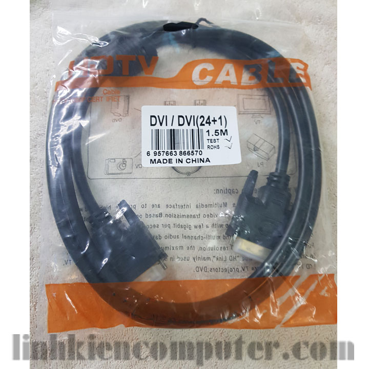 Cáp 2 đầu DVI dài 1,5m - Cáp DVI to DVI