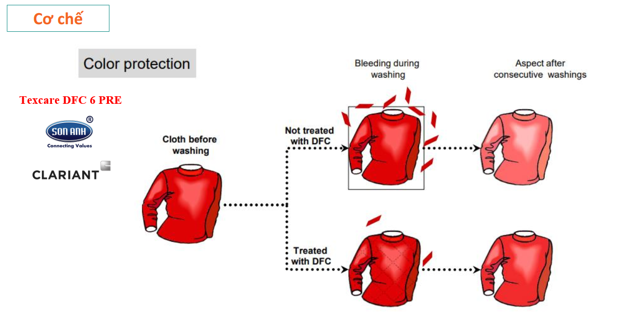 5 Chất bảo vệ màu quần áo Texcare DFC 6 PRE 5 Chất bảo vệ màu quần áo Texcare DFC 6 PRE