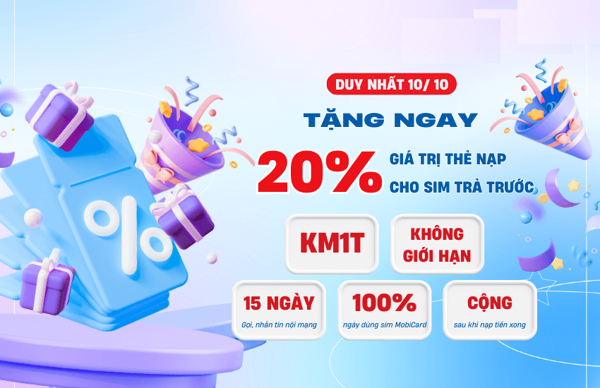 Chào mừng 70 năm giải phóng Thủ Đô - MobiFone khuyến mãi 20 nạp tiền trả trước