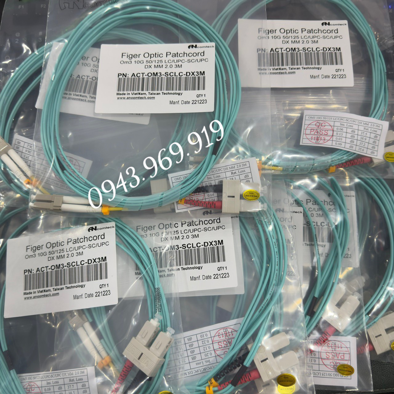 1 Dây nhảy quang 3m Multimode OM3 chuẩn SC - SC -Multimode Ancomteck 1 Dây nhảy quang 3m Multimode OM3 chuẩn SC - SC -Multimode Ancomteck