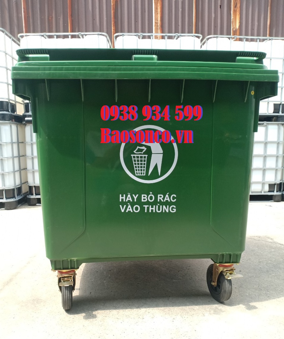 Xe thu gom rác đẩy tay 1100 lít, thùng rác công cộng 1100l