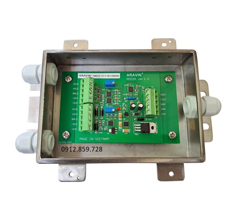 Bộ chuyển đổi tín hiệu loadcell AM02A do Aravin sản xuất.