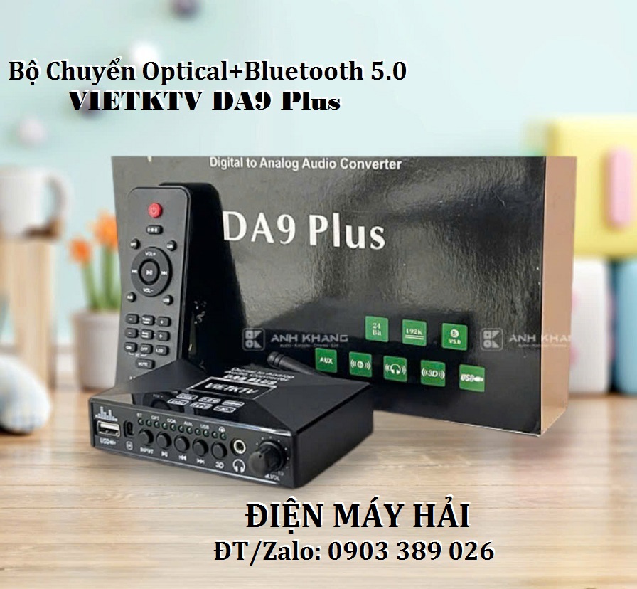 Bộ Chuyển DAC VietKTV DA9 Plus Bluetooth 5.0 có tăng giảm âm