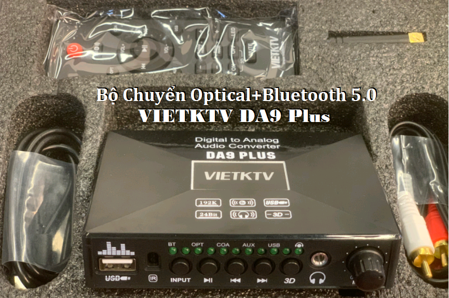 2 Bộ Chuyển DAC VietKTV DA9 Plus Bluetooth 5.0 có tăng giảm âm