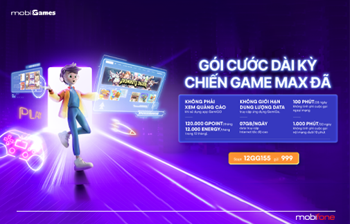 Gói 12GG155: Gói cước dài kỳ, chiến game max đã Gói 12GG155: Gói cước dài kỳ, chiến game max đã