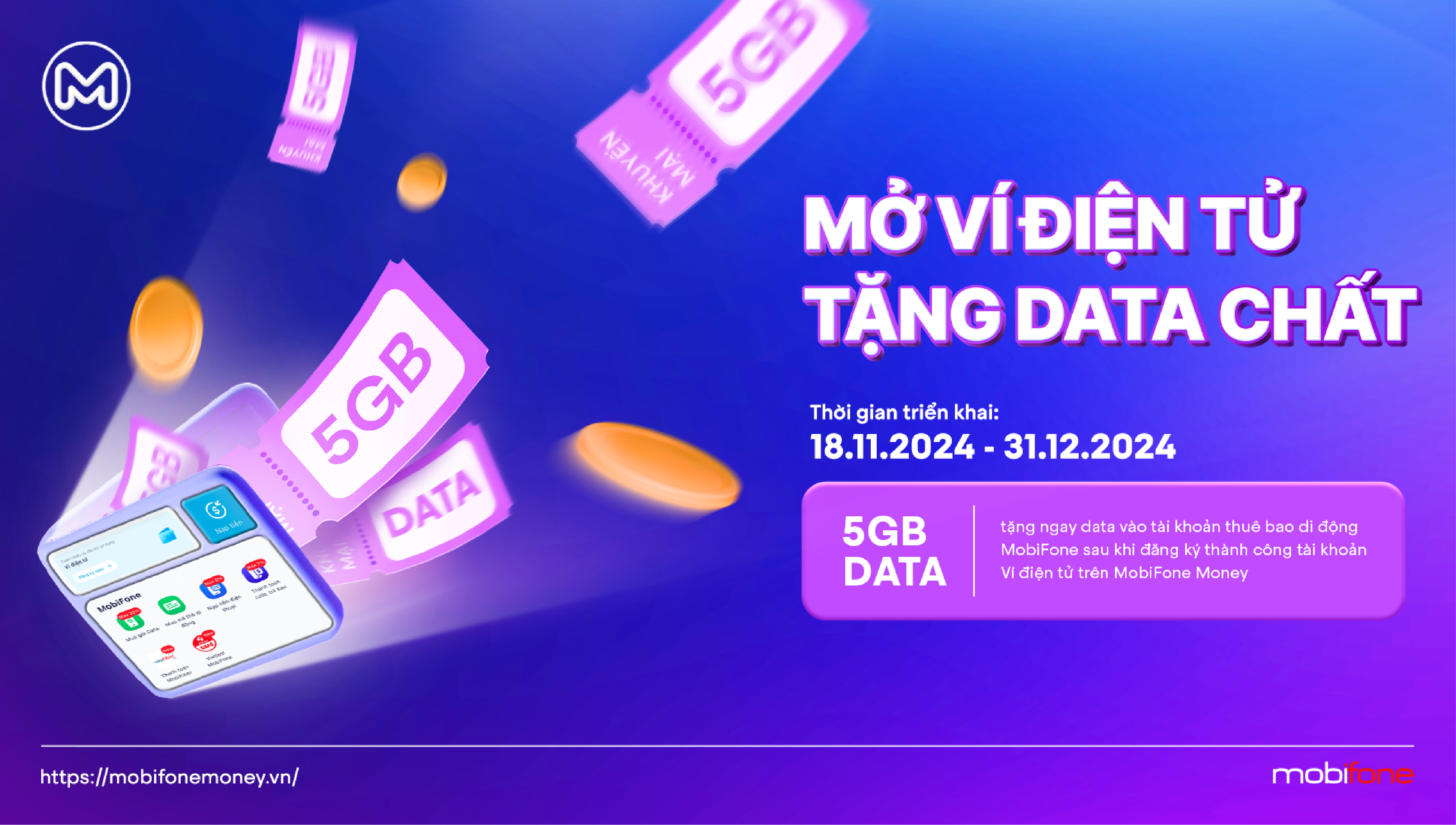 MobiFone Money: Mở Ví điện tử - Nhận data chất MobiFone Money: Mở Ví điện tử - Nhận data chất