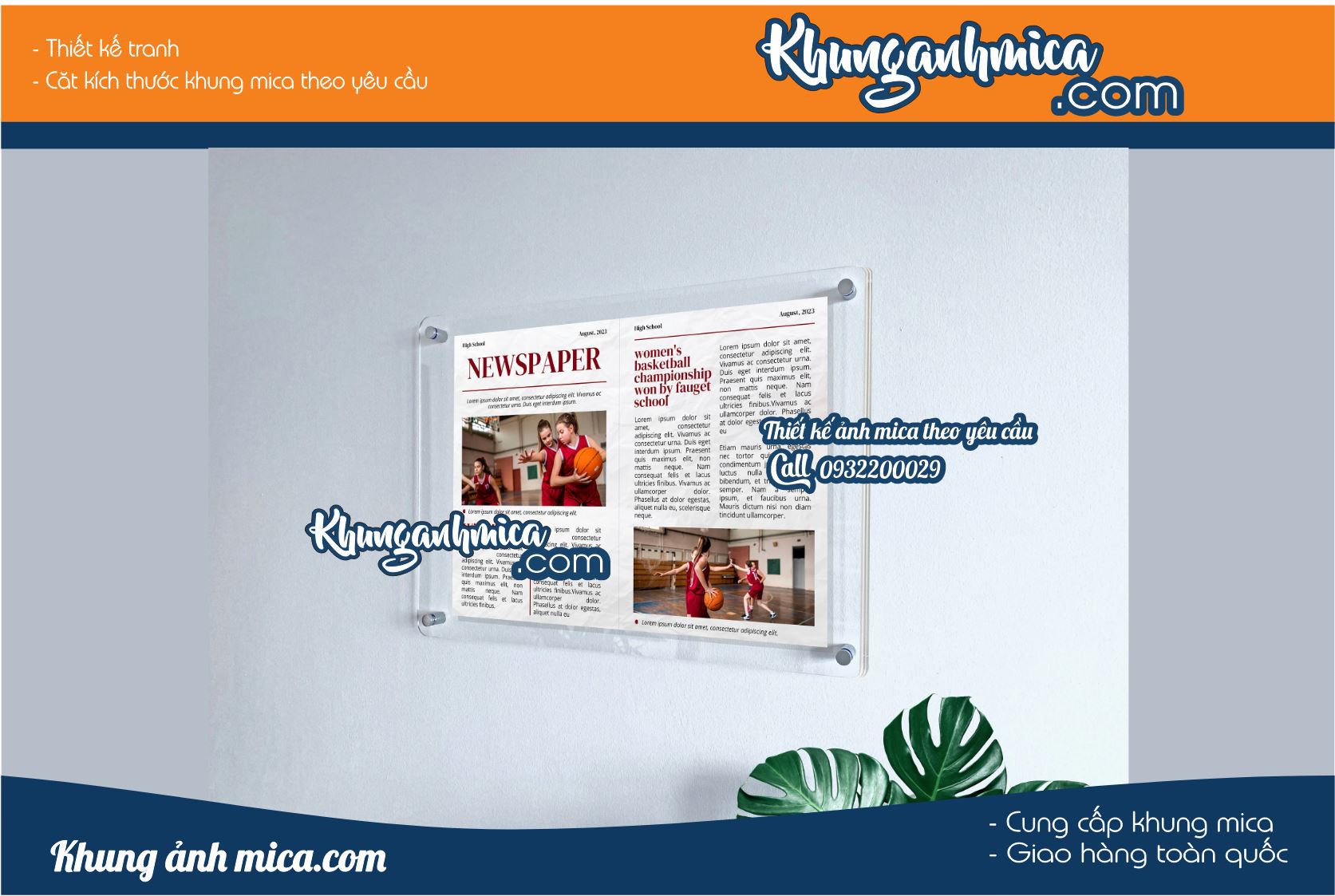 Khung mica treo poster tại Đà Nẵng, hỗ trợ lắp đặt tận nơi