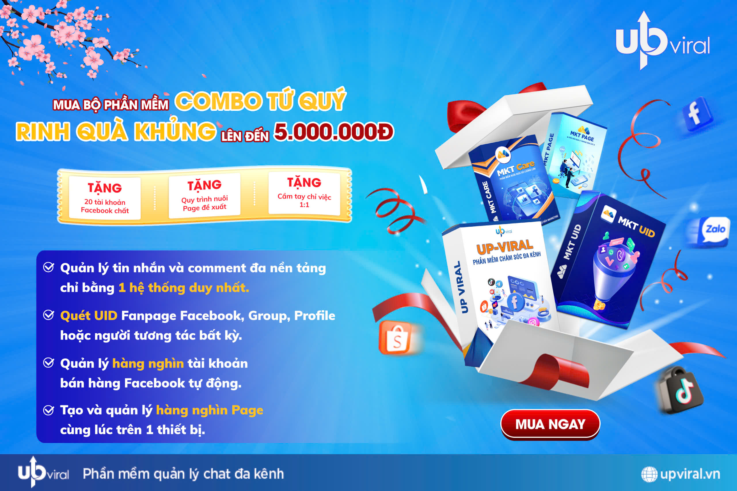 Combo phần mềm: CARE   PAGE   UID tặng UpViral
