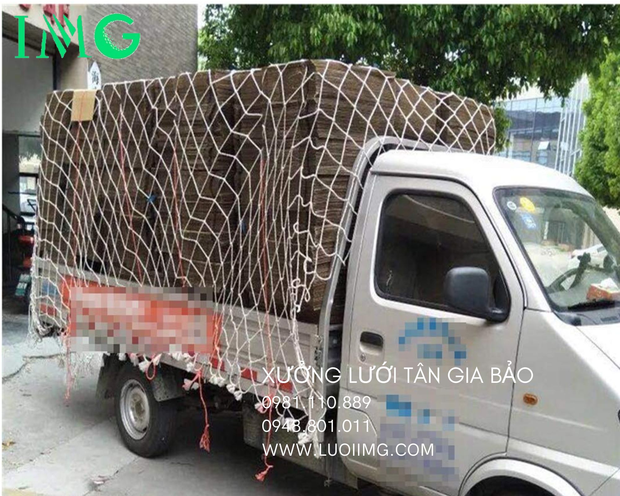 Lưới trùm hàng hóa bảo vệ an toàn cửa xe oto container