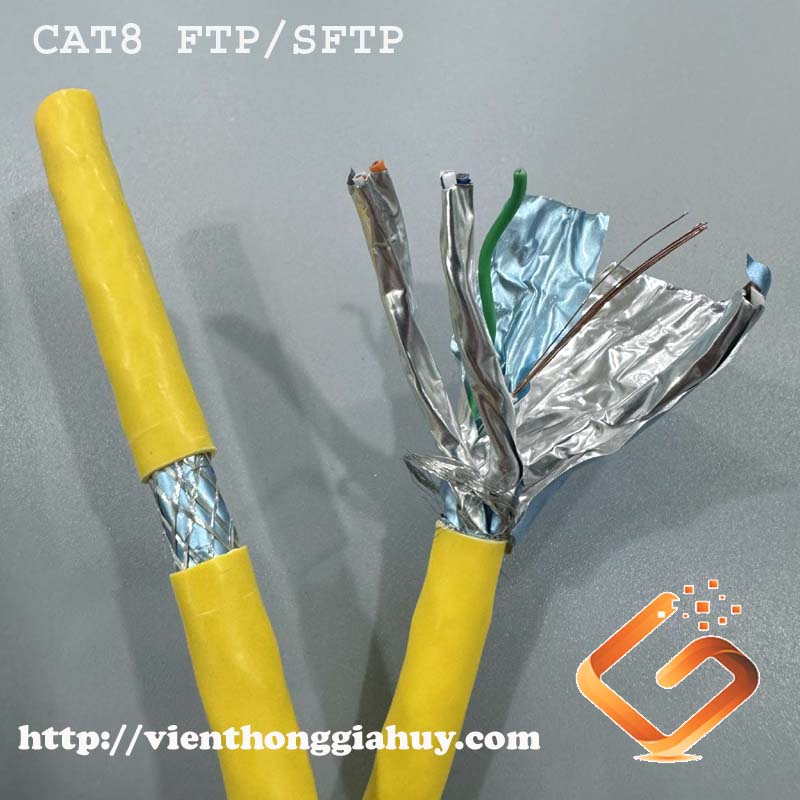 3 Cáp mạng ethernet - Dây cáp mạng xoắn Cat8 SFTP bọc chống nhiễu 3 lớp truyền tín hiệu ổn định 3 Cáp mạng ethernet - Dây cáp mạng xoắn Cat8 SFTP bọc chống nhiễu 3 lớp truyền tín hiệu ổn định