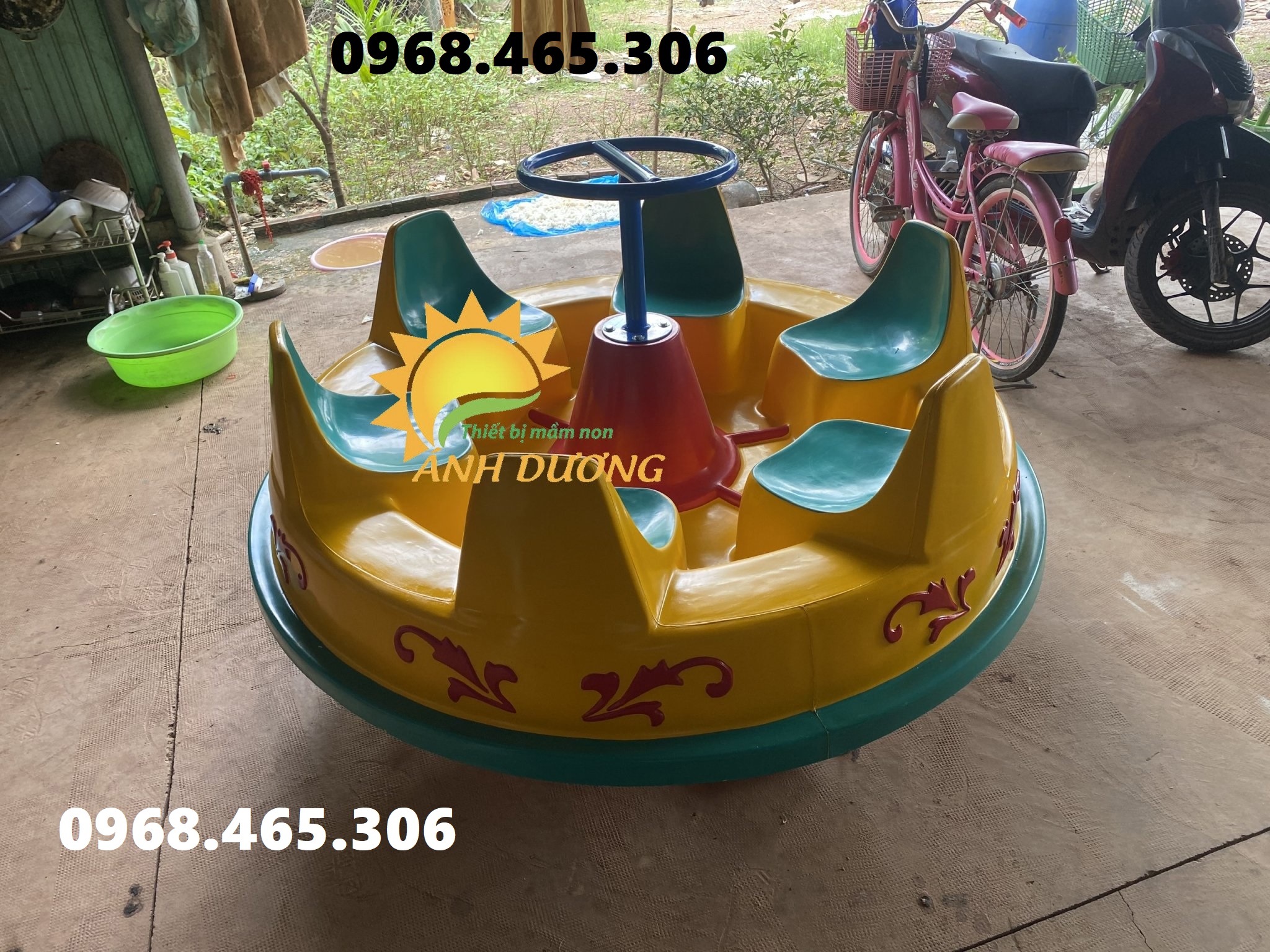 Đu quay mâm 6 ghế ngồi mầm non