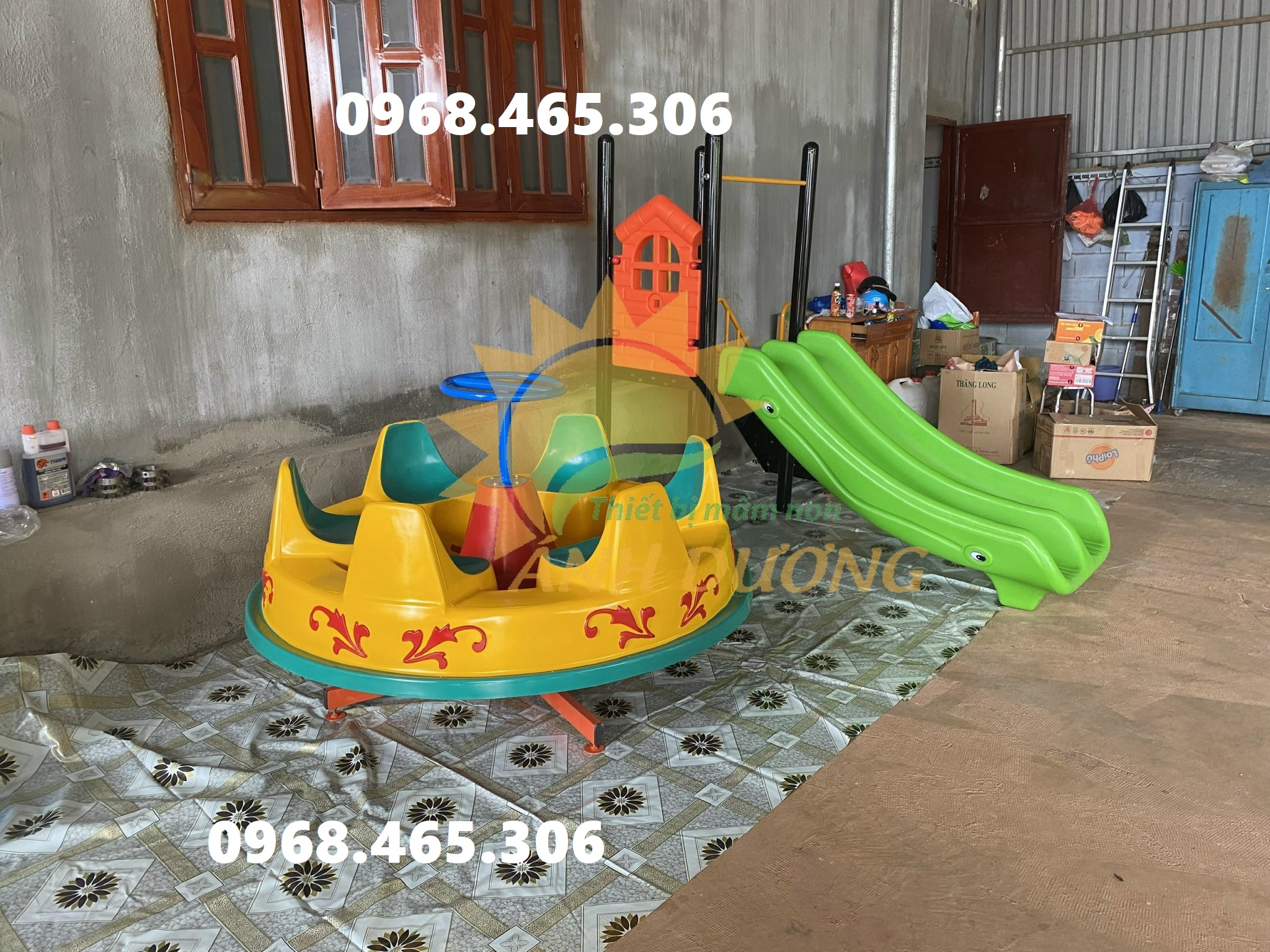 1 Đu quay mâm 6 ghế ngồi mầm non