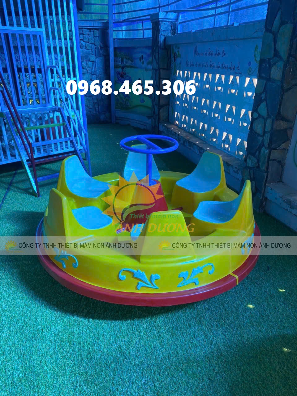 2 Đu quay mâm 6 ghế ngồi mầm non