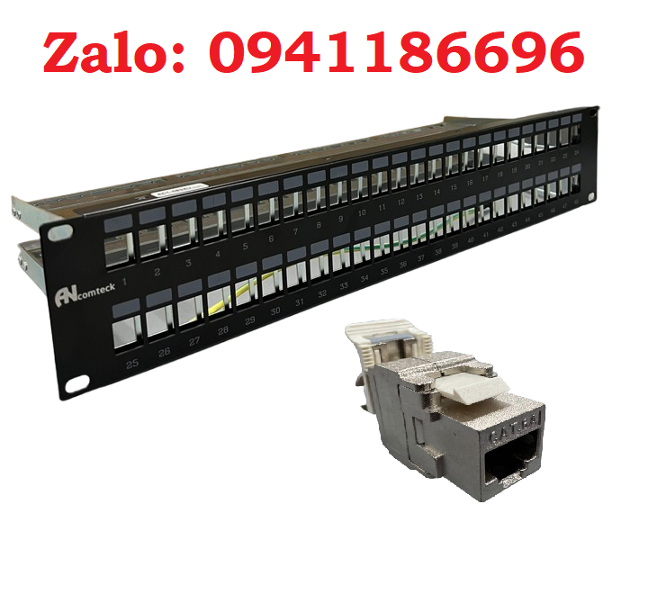 7 Ổ cắm RJ45 đa năng CAT6A FTP Shielded có chống nhiễu  100/1000  Ancomteck, mã ACT-S6A-001