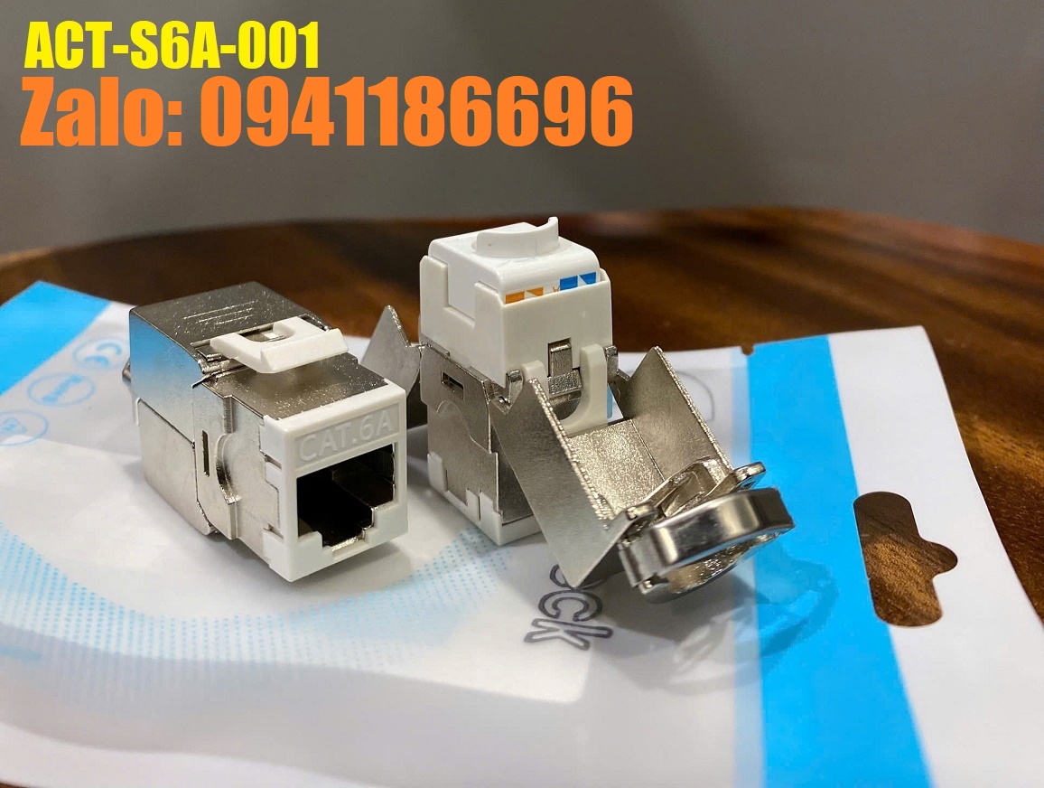 Ổ cắm RJ45 đa năng CAT6A FTP Shielded có chống nhiễu  100/1000  Ancomteck, mã ACT-S6A-001