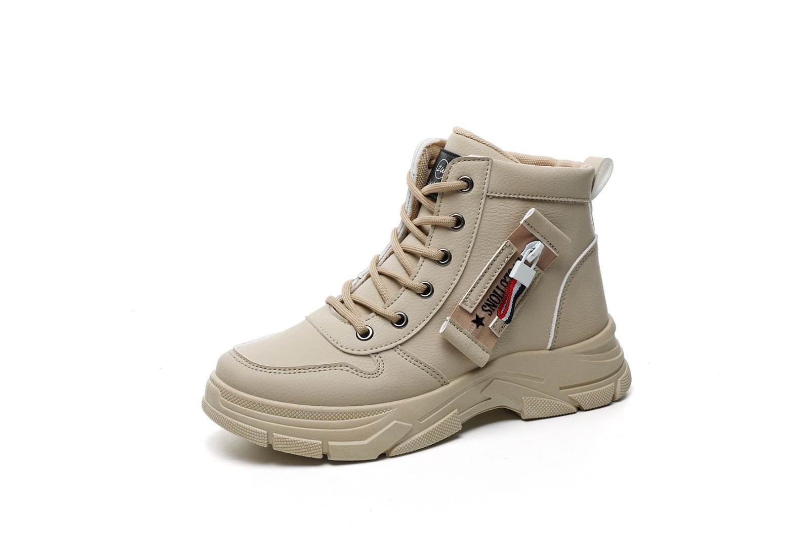 3 Giày Boot cao cổ dành cho nữ màu trắng phối khóa thu đông phiên bản hàn quốc thời trang thể thao mới 3 Giày Boot cao cổ dành cho nữ màu trắng phối khóa thu đông phiên bản hàn quốc thời trang thể thao mới