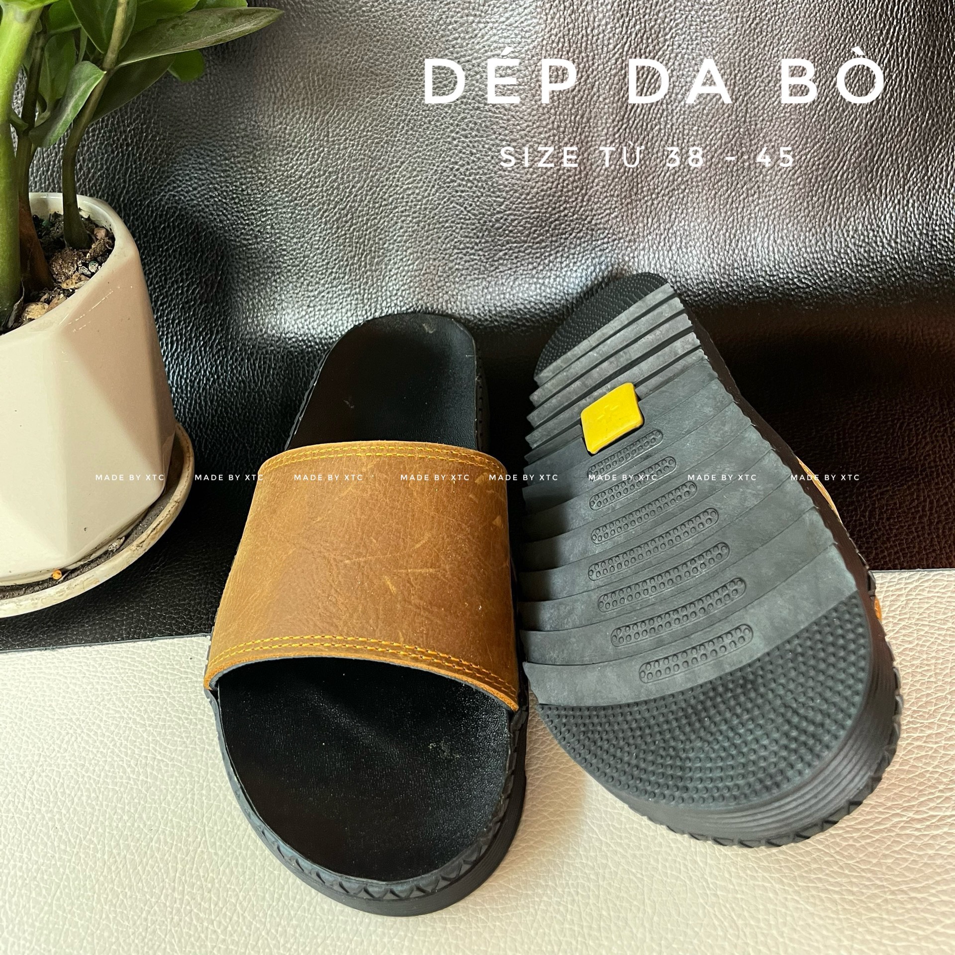 2 Dép da bò giá tận xưởng chất lượng