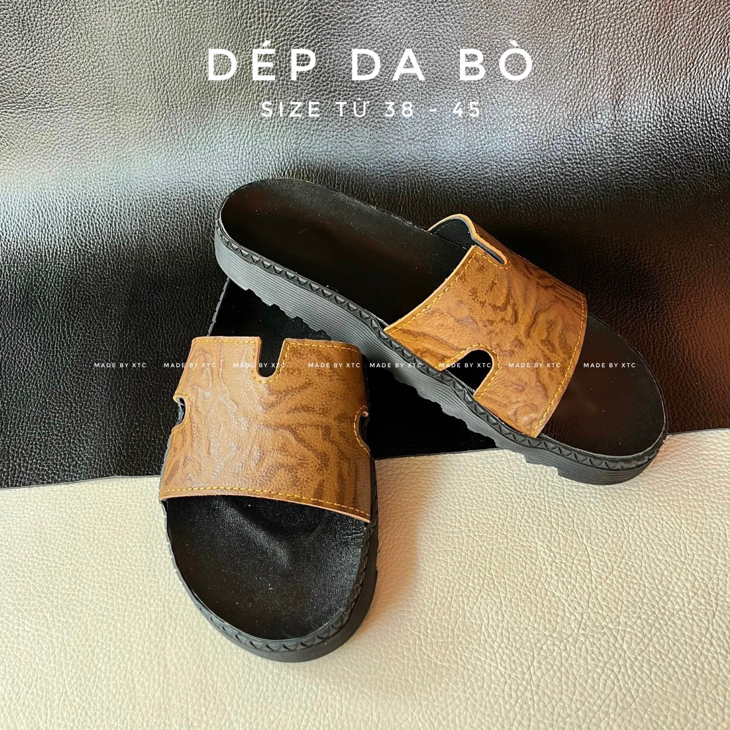 4 Dép da bò giá tận xưởng chất lượng