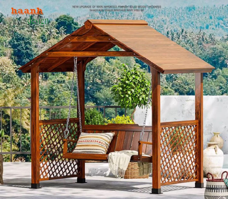 Xích đu gỗ ngoài trời   điểm nhấn hoàn hảo cho không gian thư giãn Xích đu gỗ ngoài trời   điểm nhấn hoàn hảo cho không gian thư giãn
