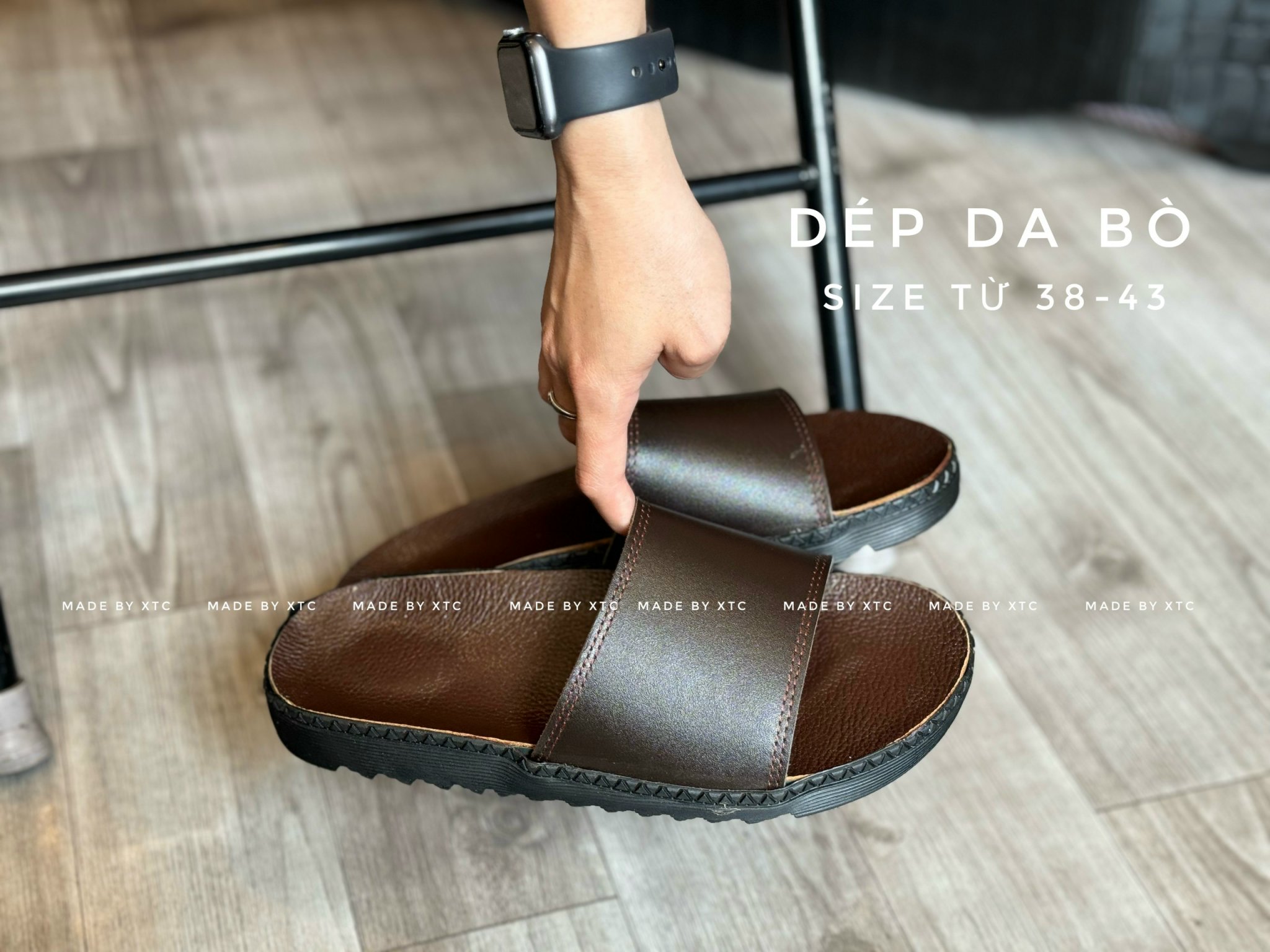 1 Sản xuất dép da bò thật giá tận xưởng