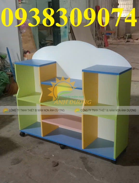 3 Kệ học liệu mầm non, kệ đồ chơi mầm non, kệ góc chơi