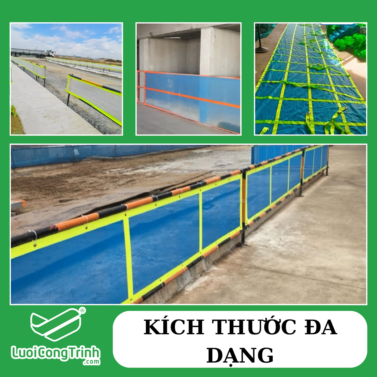 5 Lưới nhựa PVC may viền bấm khuy