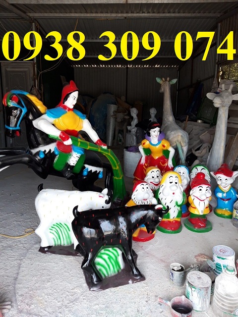 4 Tượng bạch tuyết, tượng cô tấm, tượng dê trắng, tượng thỏ