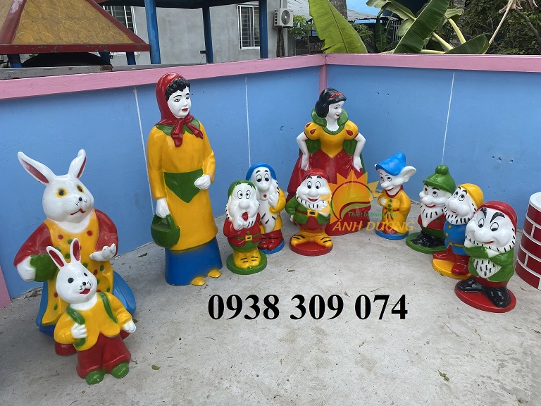 3 Tượng bạch tuyết, tượng cô tấm, tượng dê trắng, tượng thỏ