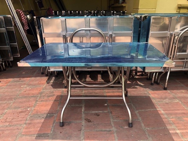 Bàn inox chữ nhật kích thước 1200 700 mm