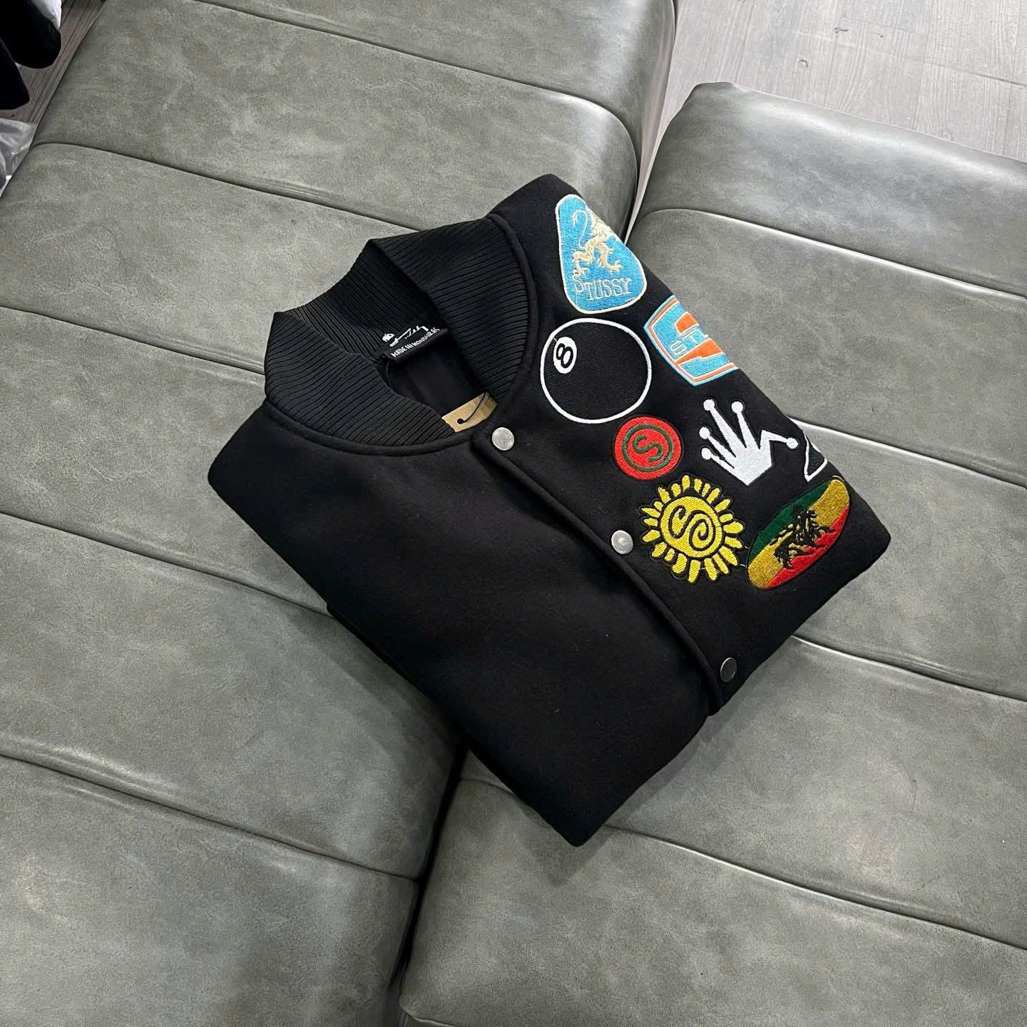 5 Bomber Varsity Stussy Thêu Logo