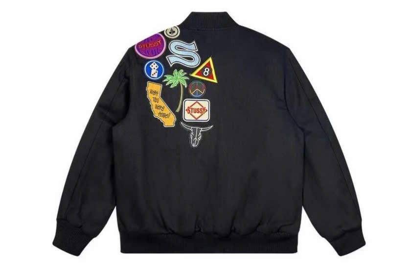 6 Bomber Varsity Stussy Thêu Logo