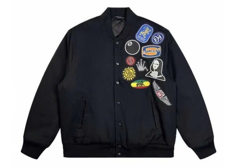 7 Bomber Varsity Stussy Thêu Logo