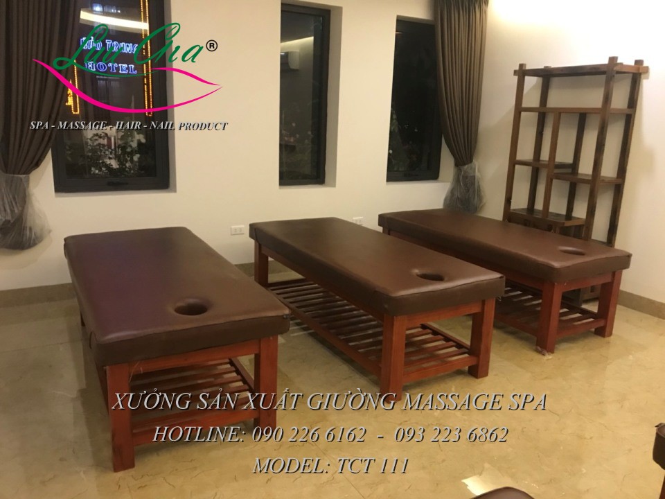 Giường matxa toàn thân khung gỗ giá rẻ tại hạ long, quảng ninh