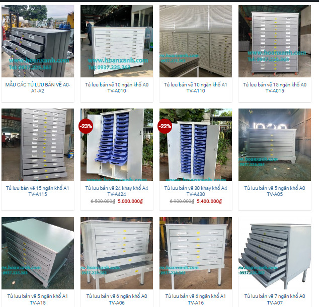 Tủ lưu bản vẽ 15 ngăn khổ A0 TV-A015
