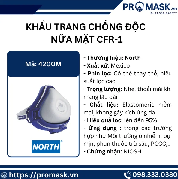 1 Khẩu trang chống độc nửa mặt CFR-1   An toàn trong mọi tình huống làm việc thực tế
