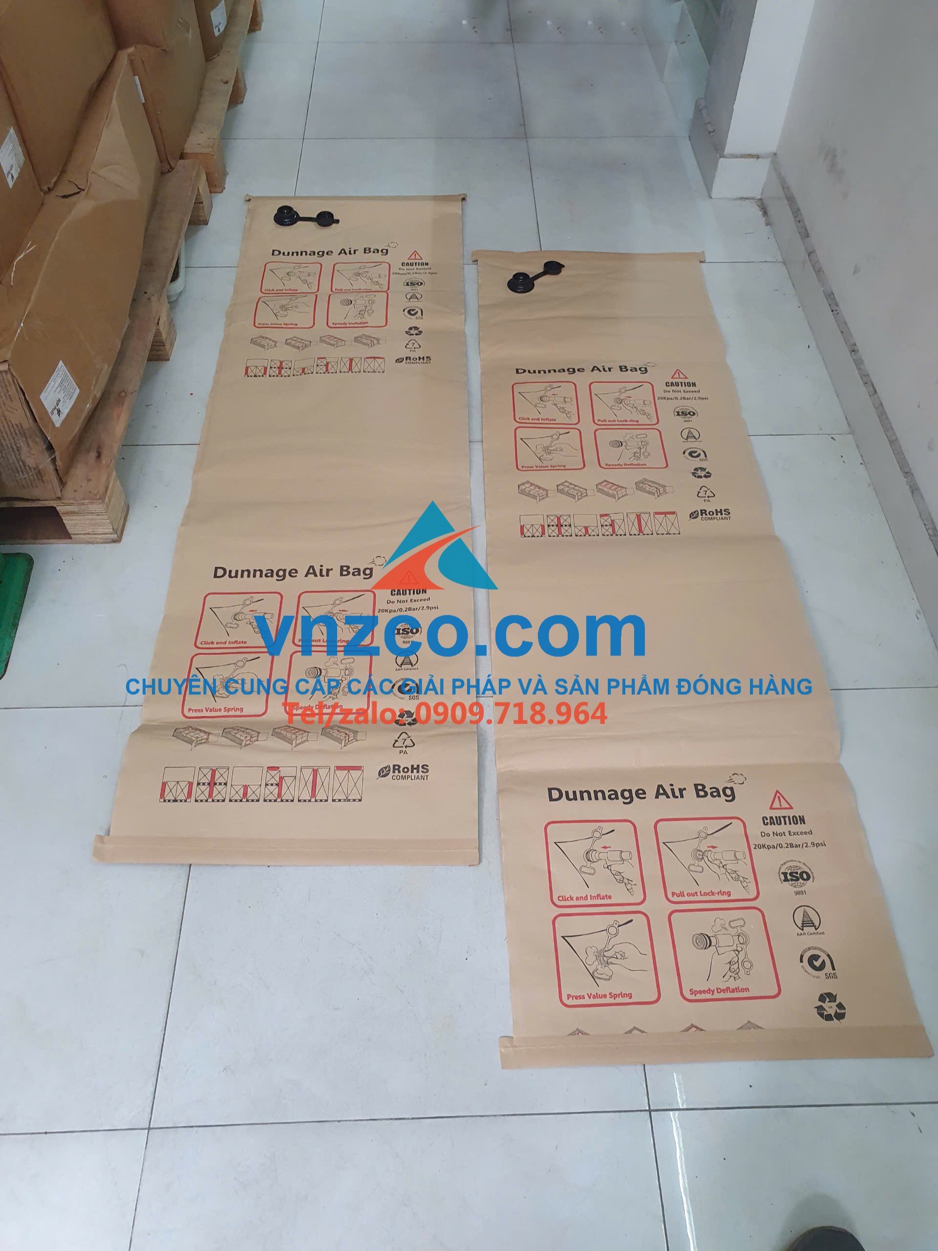 Túi khí chèn hàng giấy Kraft 500x1800mm   Thùng 50 cái