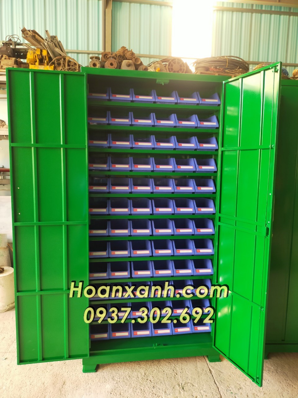Tủ dụng cụ cơ khí VT-T02, tủ dụng cụ 2 cánh, tủ dụng cụ 72 ngăn