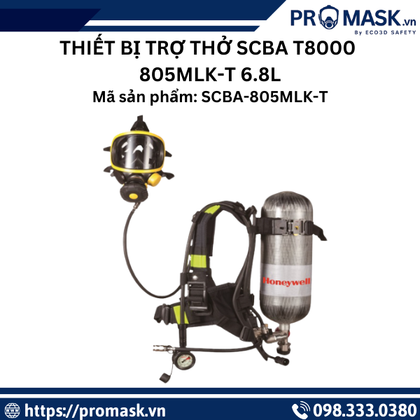 Thiết Bị Trợ Thở SCBA T8000 805MLK-T 6.8L   Giải Pháp Bảo Vệ Hô Hấp Chuyên Dụng Trong Môi Trường Độc