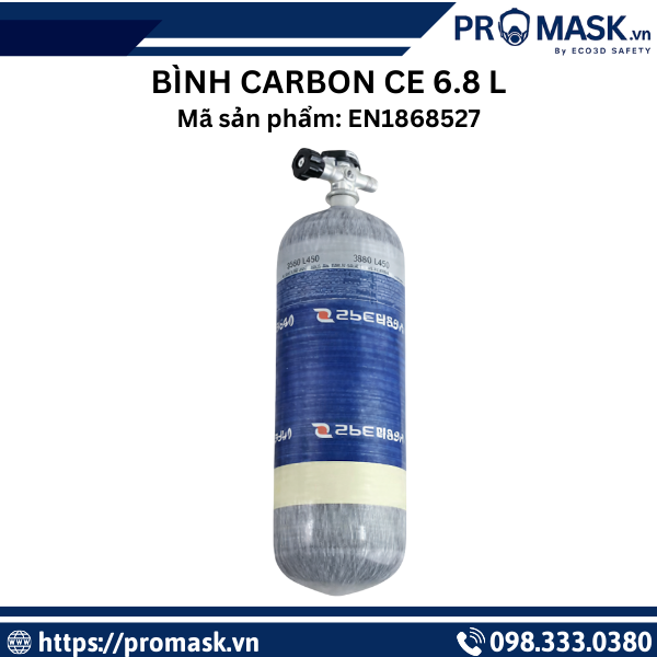 Bình Carbon CE 6.8L   Giải Pháp Cấp Khí Hiệu Quả Cho SCBA T8000 CE