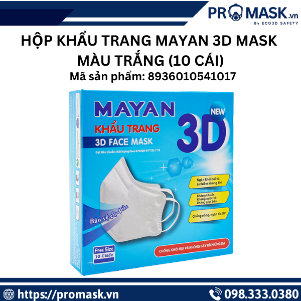 Khẩu trang Mayan 3D Mask PM2.5  5 cái    Bảo vệ hô hấp hiệu quả