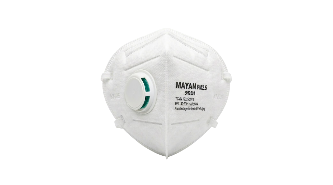 Khẩu trang MAYAN PM2.5 BH9501 có van  2 cái    Lọc bụi mịn, dễ thở hơn