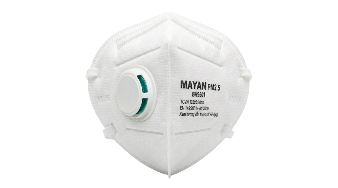 Khẩu trang MAYAN PM2.5 BH9501 có van  2 cái    Lọc bụi mịn, dễ thở hơn
