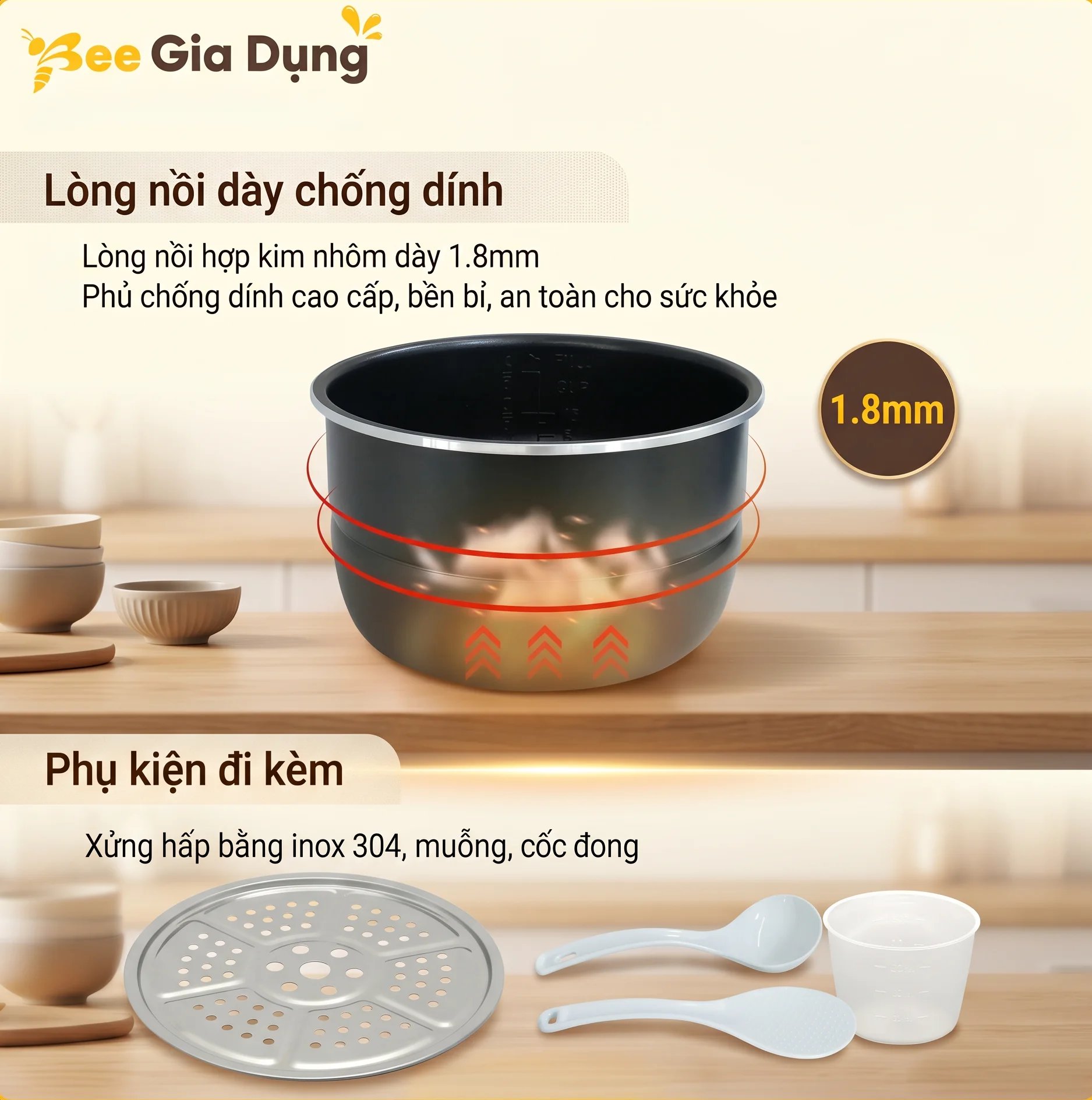 2 Nồi áp suất BlueStone PCB-5629 5L 900W - núm xoay dễ dùng